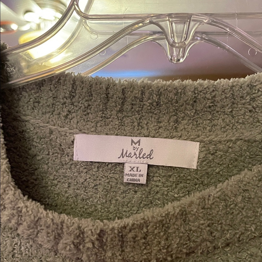 Marled Olive Textured Knit